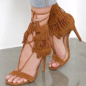 Steve Madden Suede Tassel Heels
